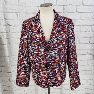Vintage Evan Picone Blazer Maximalist Artsy Conference Professional Work Size 16
